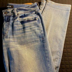 Express Medium Wash Jeans Classic Straight Hyper Stretch Size 33W x 32L